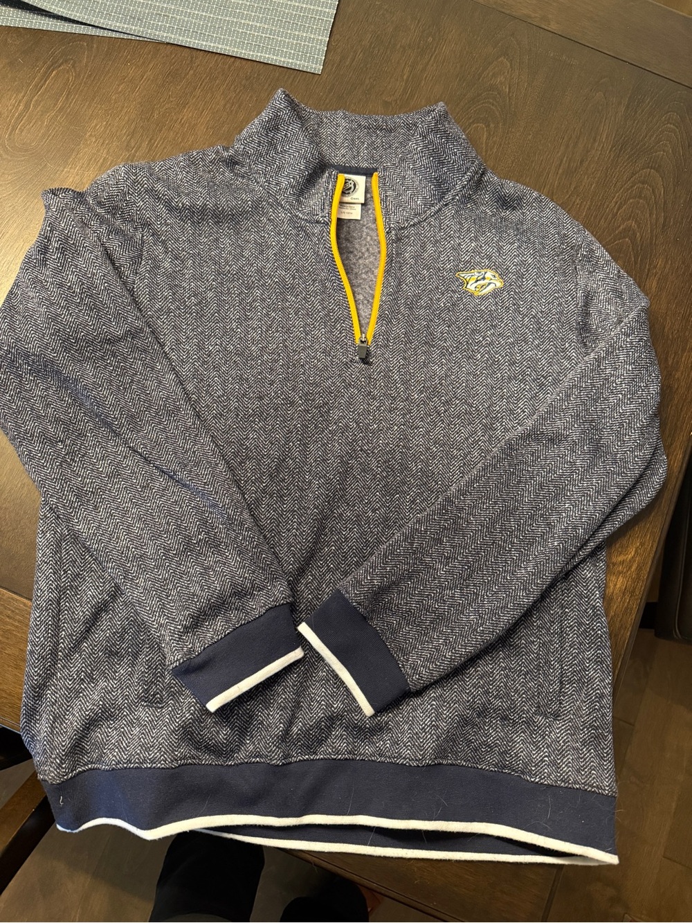 Women’s NHL Nashville Predators Navy Heather Quarter-Zip Pullover